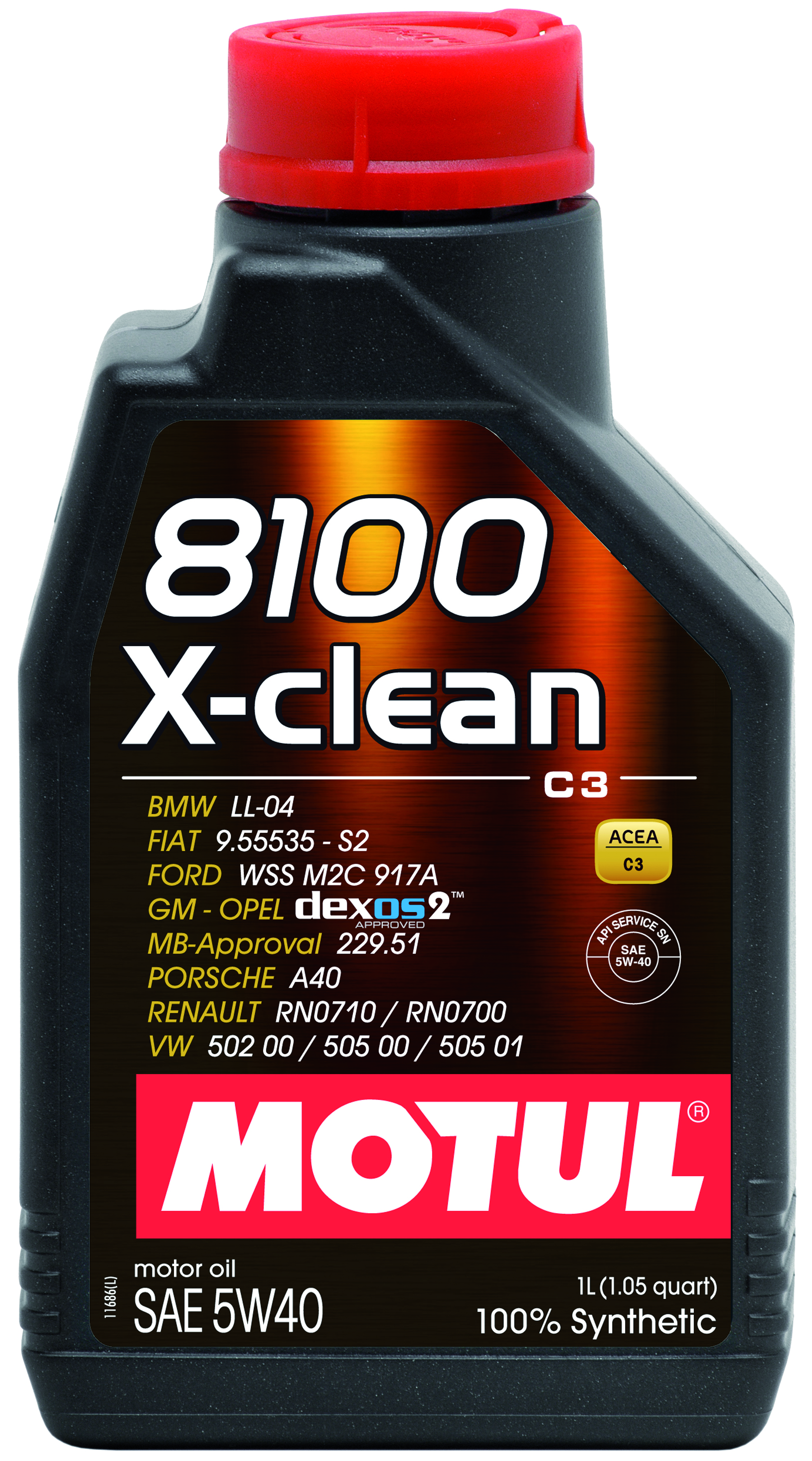 MOTUL 8100 X-CLEAN 5W40 - 1L - Synthetic Engine Oil